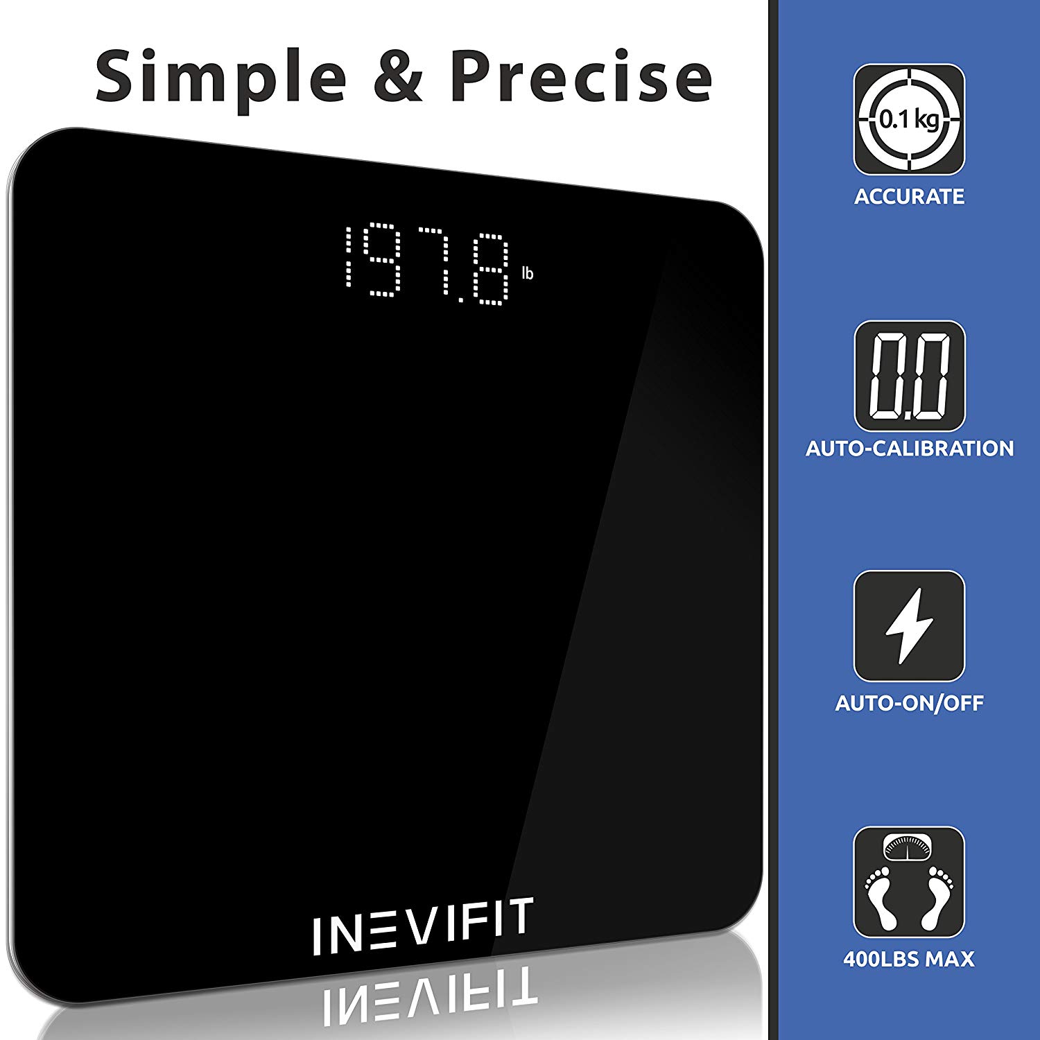 INEVIFIT Bathroom Scale, Highly Accurate Digital Bathroom Body Scale,  Measures Weight for Multiple …